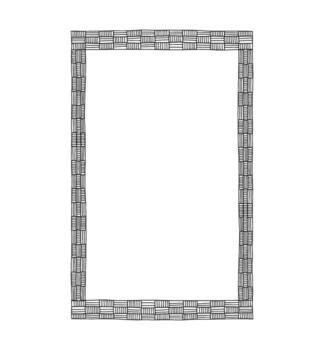 hand drawn frame illustration. Rectangle ornate rough border. Vignetting design element vector