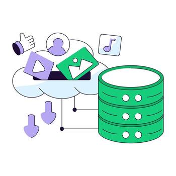 un ilustración diseño de nube base de datos vector