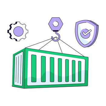 Modern design icons of container lifting vector