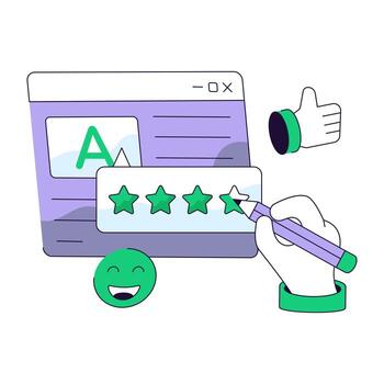 Web feedback illustration, editable vectors