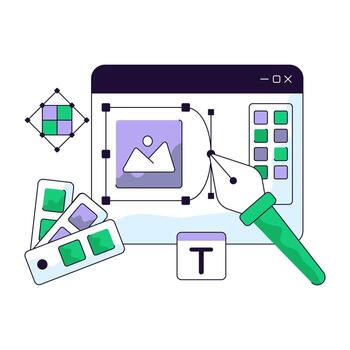 Graphic design tools and editing features vector