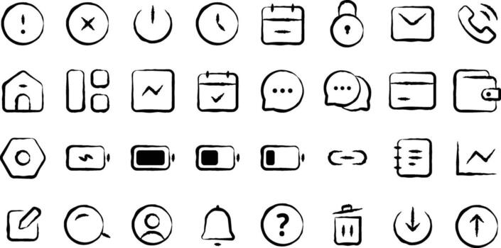 Essential UI and Interface Icon Illustration Set for Mobile and Web Design vector