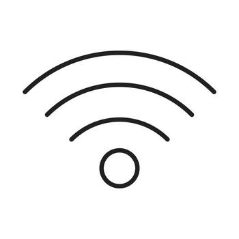 Simple Wi-Fi Signal Line Art Icon, Symbol for Internet and Wireless Connectivity. vector