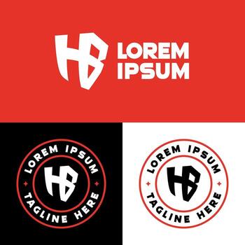 A sleek HB monogram designed for modern branding, with strong typographic presence and circular badge options. vector