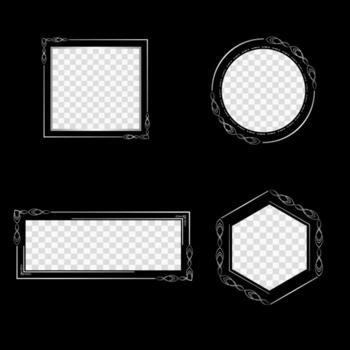 set of flourish frame design with copy space vector