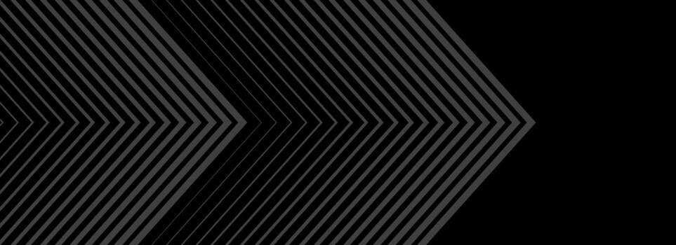 Black line arrow background. Linear triangle repeated pattern. Thin to thick gradation stripe backdrop for poster, cover, banner. Masculine sporty design. Striped halftone gradient wallpaper. vector
