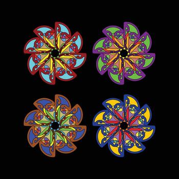 geométrico floral patrones en negro antecedentes vibrante resumen diseño para márketing y anuncios vector