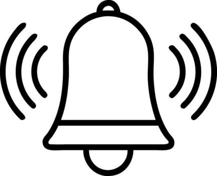 Ringing Bell Alert Alarm Communication Signal Notification Reminder Message Sound Icon vector