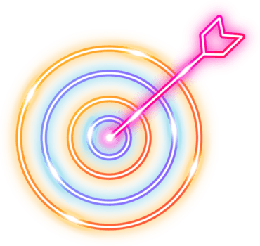 raggiante stile freccia colpire bersaglio circolare bullseye grafico elemento, il bullseye bersaglio ha concentrico cerchi con neon mette in risalto, indicando precisione, risultato, e messa a fuoco. png
