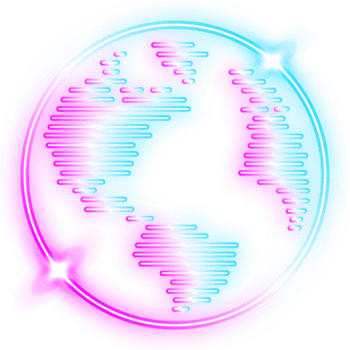 neon skisse jord klot med horisontell rader digital konstverk design, en modern och färgrik design lämplig för olika digital applikationer. png