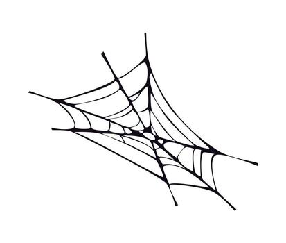 Cartoon Halloween spooky cobweb or spider web net vector