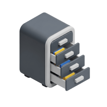 3d isometrisk arkivering skåp med öppen lådor och dokument - modern kontor organisation och lagring lösning ikon png