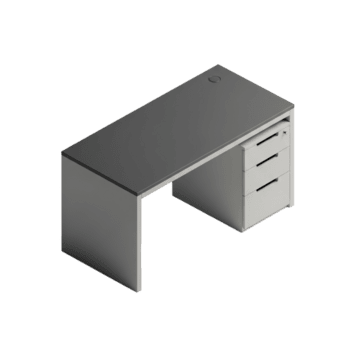 modern kontor skrivbord med lådor återges i en enkel, rena isometrisk perspektiv för arbetsyta design begrepp png