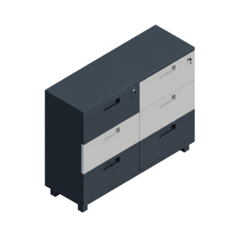 isometrico Visualizza di un' due toni ufficio Consiglio dei ministri con cassetti e bloccaggio meccanismo, pronto per uso png