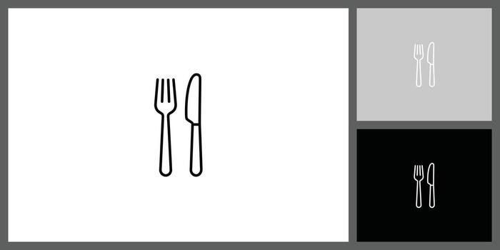Fork and Knife Utensil Icon for Dining and Meal Setting vector
