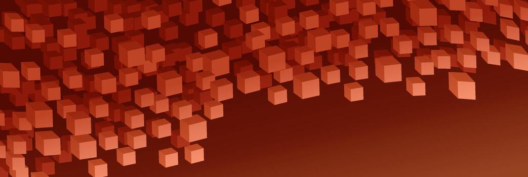 Floating Red Cubes on Gradient Background vector