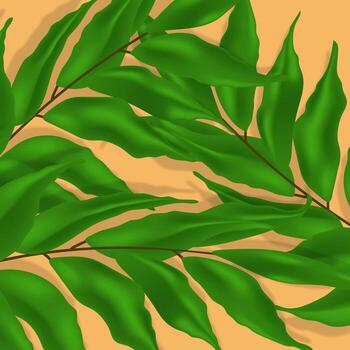 Pattern of overlapping green branches and leaves vector