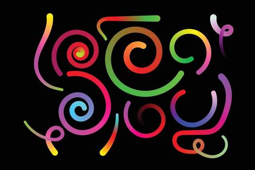 Colorful swirling gradient lines abstract pattern background art vector