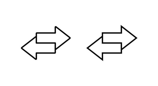 Exchange arrow icon. Two way arrows symbol. Swap arrows sign. Editable stroke vector