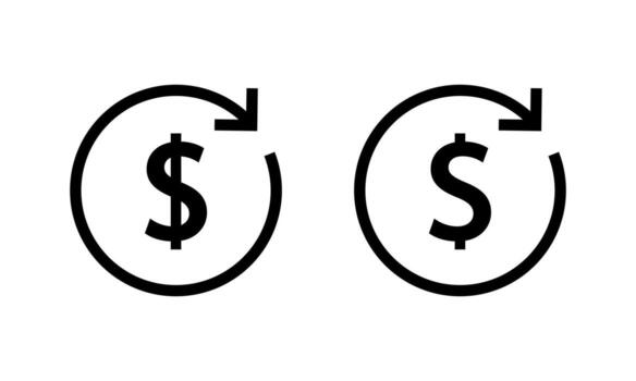Dollar exchange arrow icon. Money circulation and financial transaction loop symbol vector