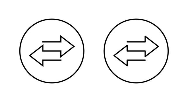 Exchange arrow icon in circular outline. Two way arrows symbol. Data transfer sign vector