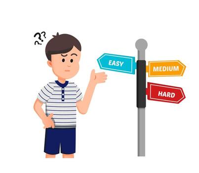 a boy confused in determining the direction vector