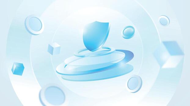 Abstract cybersecurity shield icon illustration vector