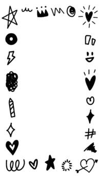 Abstract doodle hand drawn frame for element. Social media platform template vector