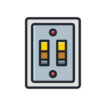 a light switch with two lights on it vector