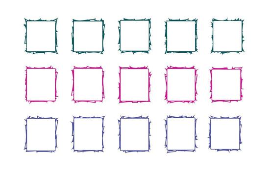 A set of colorful frames with different shapes vector