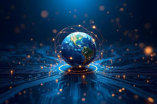 Connected Digital Earth on a Circuit Board photo