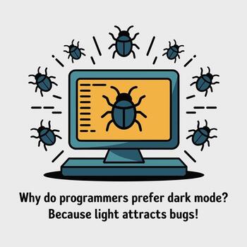 por qué programadores preferir oscuro modo ligero atrae loco broma t camisa diseño vector