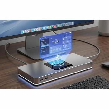 A desktop computer with a keyboard and mouse on top photo