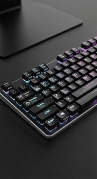 A computer keyboard with a mouse and keyboard photo