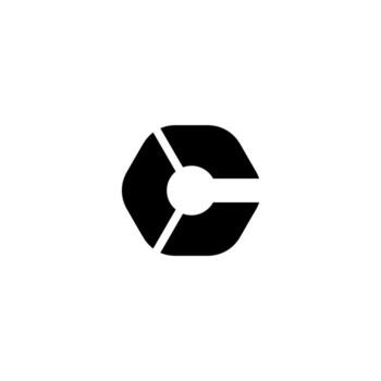 Letter C hexagon cut graphic creative line alphabet symbol vector