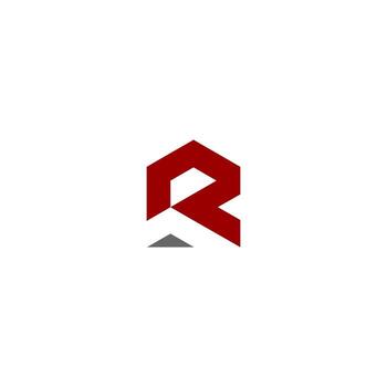R red logo. modern R. minimalist . building simple vector