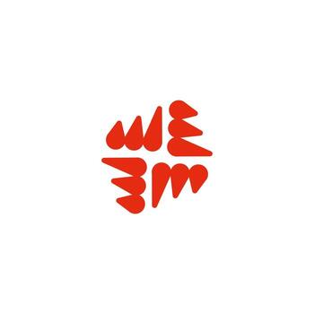 orange global community symmetric shape logo. abstract geometric. unique. waves. water. meteor. minimalist. dynamic shape vector