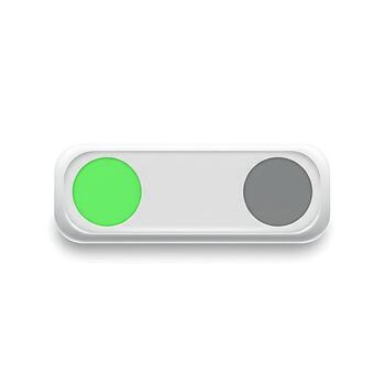 Toggle Switch Green on Button with Grey Off on White photo