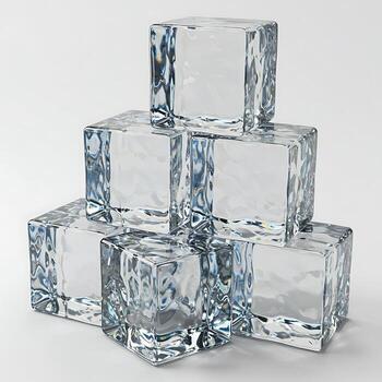 Stacked Ice Cubes Creating Tower Structure Clear Cold Refreshing photo
