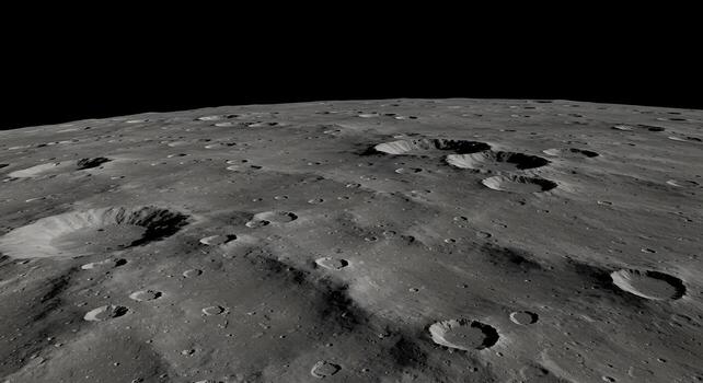 Moon Surface with Craters in Perspective View Science and Exploration photo