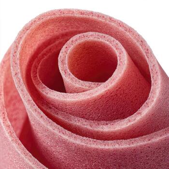 Close-up of rolled pink foam photo