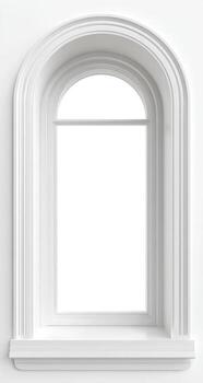 White arched window, architectural detail photo