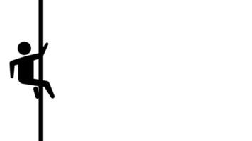 ein Person Folien Nieder ein Vertikale Pole allein, demonstrieren Stärke, Beweglichkeit, und Steuerung im ein herausfordernd physisch Aktivität video