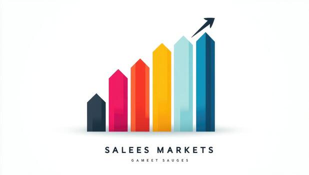 vistoso bar grafico con hacia arriba tendencia, significando ventas crecimiento foto