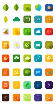 Flat, colorful app icons in squares, with shadows photo