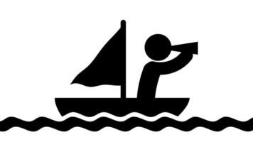 une la personne voiles une bateau avec détermination, symbolisant exploration, ambition, et le aventureux esprit de embrassement Nouveau défis sur l'eau video