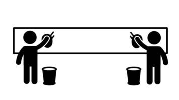 två arbetare team upp till torka en stor fönster, säkerställa klar synlighet och gnistrande renlighet med delad ansträngning video