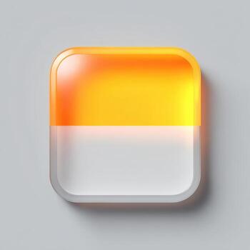 A square button with an orange and white color photo
