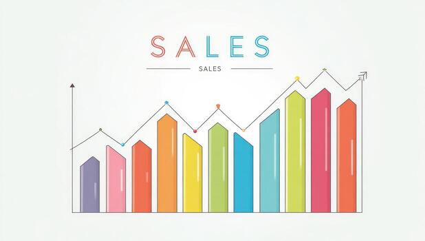 vistoso bar grafico representando ventas datos foto