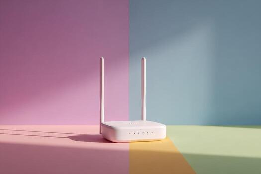 White router on pastel colored background photo
